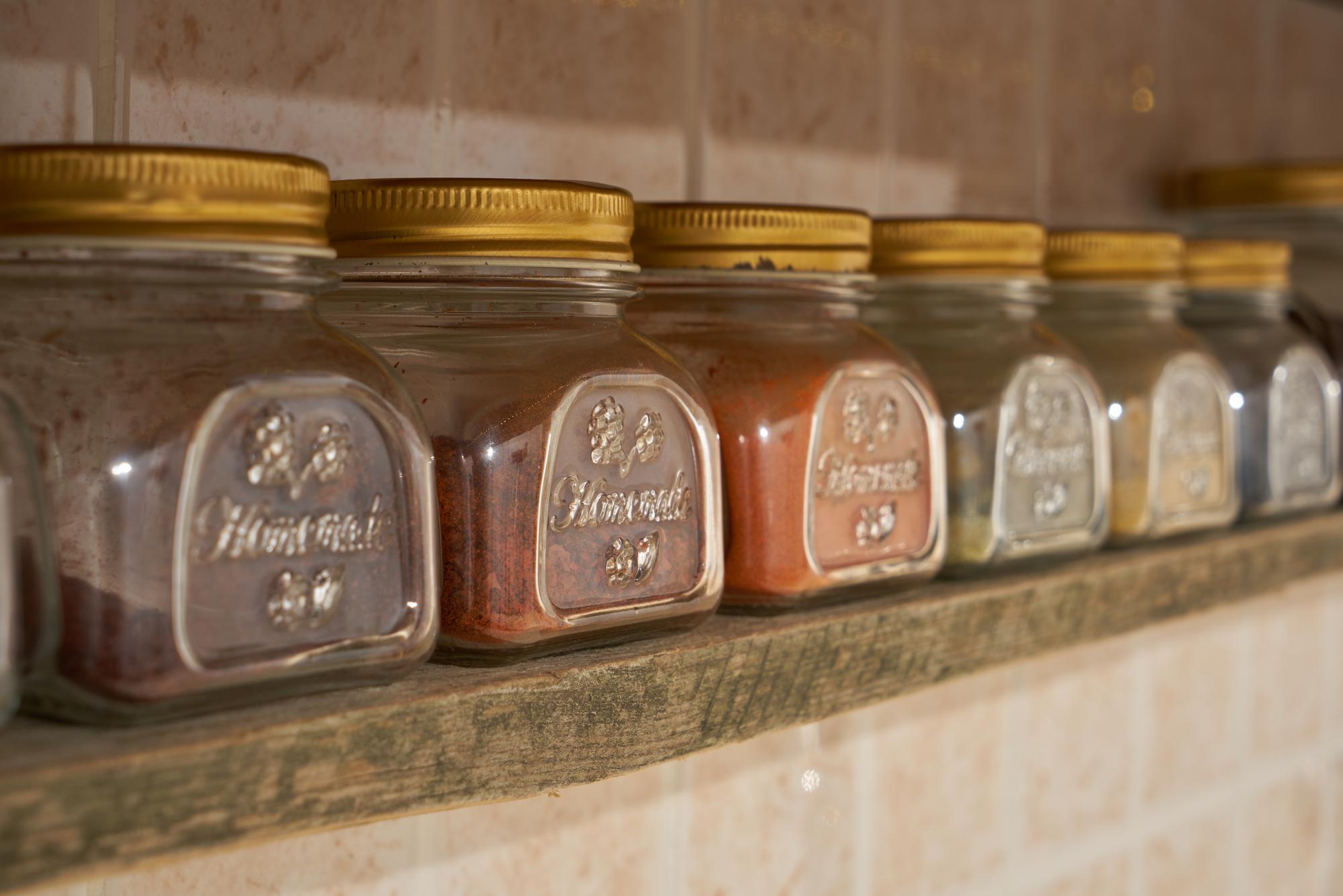 small preserved jars labelled by date